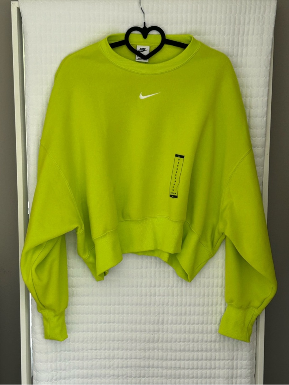 Nike Bright Neon Green Cropped Crewneck Sweatshirt